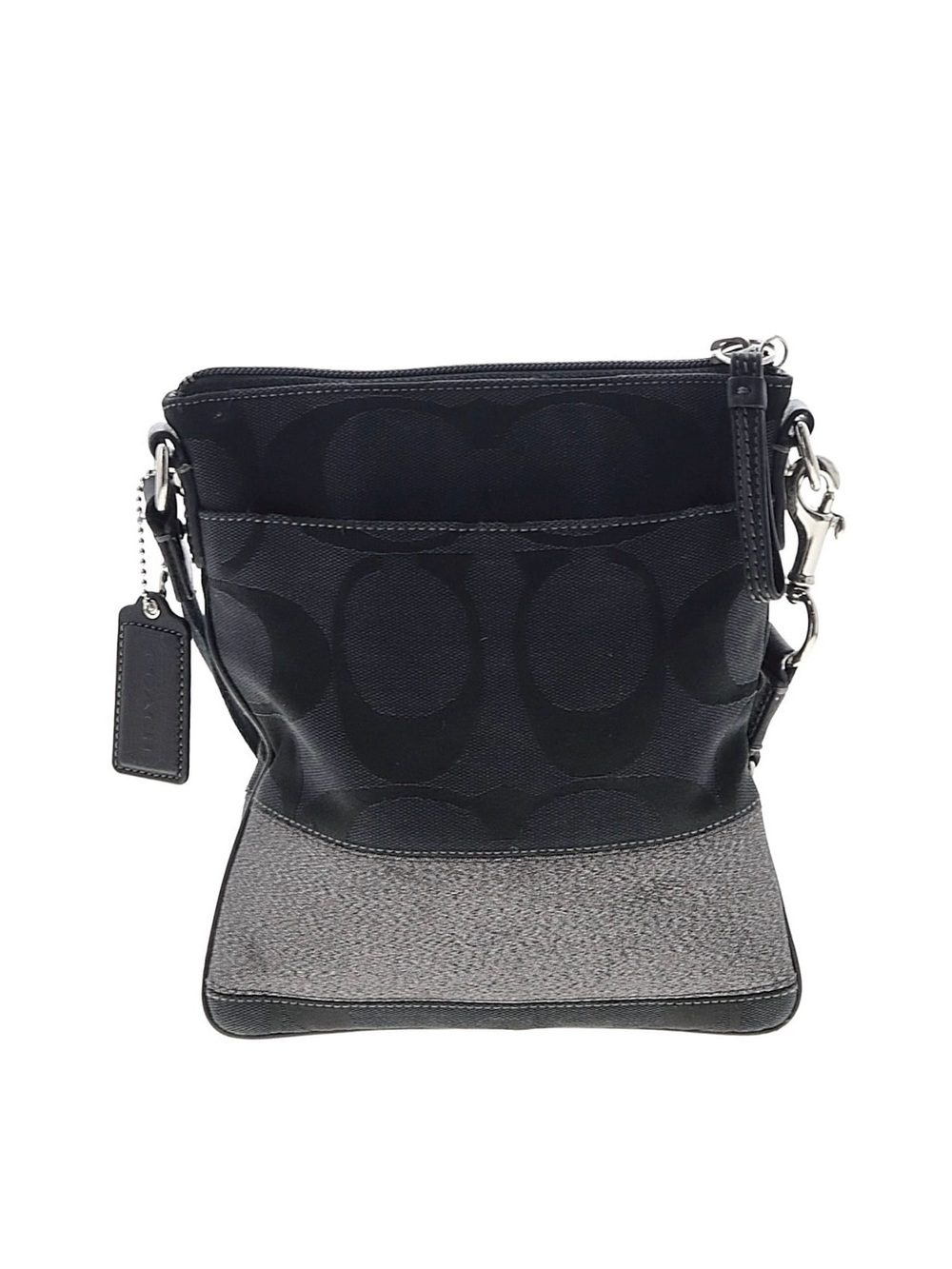 Coach Black Signature Crossbody with Textured Base